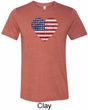 Distressed USA Heart Mens Tri Blend Crewneck Shirt
