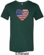 Distressed USA Heart Mens Tri Blend Crewneck Shirt