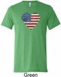 Distressed USA Heart Mens Tri Blend Crewneck Shirt