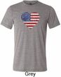 Distressed USA Heart Mens Tri Blend Crewneck Shirt