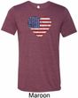 Distressed USA Heart Mens Tri Blend Crewneck Shirt