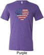 Distressed USA Heart Mens Tri Blend Crewneck Shirt