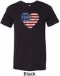 Distressed USA Heart Mens Tri Blend Crewneck Shirt