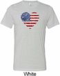 Distressed USA Heart Mens Tri Blend Crewneck Shirt