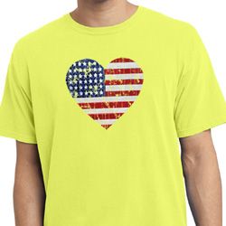 Distressed USA Heart Pigment Dyed Shirt
