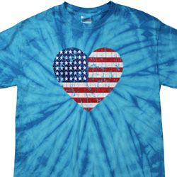 Distressed USA Heart Spider Tie Dye Shirt