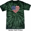 Distressed USA Heart Spider Tie Dye Shirt