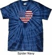 Distressed USA Heart Spider Tie Dye Shirt