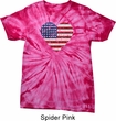 Distressed USA Heart Spider Tie Dye Shirt