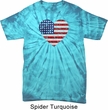 Distressed USA Heart Spider Tie Dye Shirt
