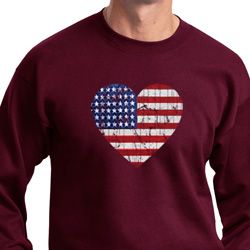 Distressed USA Heart Sweatshirt