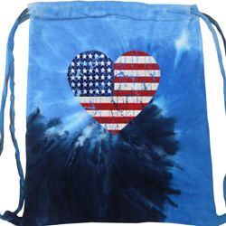Distressed USA Heart Tie Dye Bag