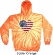Distressed USA Heart Tie Dye Hoodie