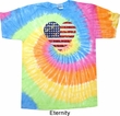 Distressed USA Heart Tie Dye Shirt