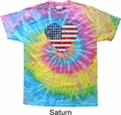 Distressed USA Heart Tie Dye Shirt