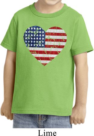 Distressed USA Heart Toddler Shirt