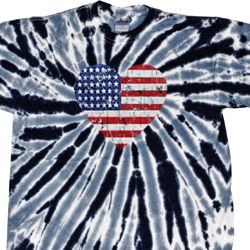 Distressed USA Heart Twist Tie Dye Shirt