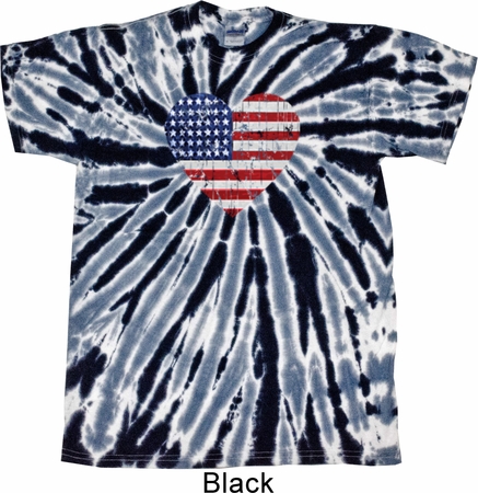 Distressed USA Heart Twist Tie Dye Shirt
