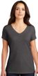 District Womens Perfect Tri V-Neck Tee - Heathered Charcoal, LARGE