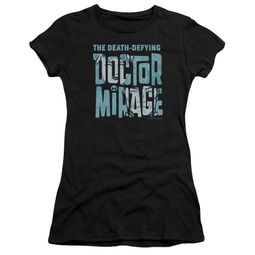 Doctor Mirage Juniors Shirt Character Logo Black T-Shirt