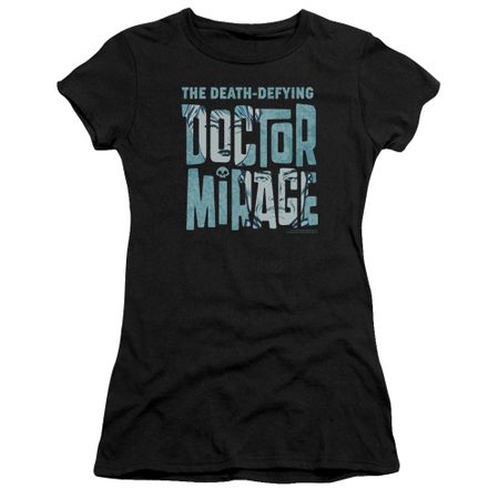 Doctor Mirage Juniors Shirt Character Logo Black T-Shirt