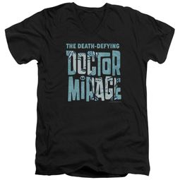 Doctor Mirage Slim Fit V-Neck Shirt Character Logo Black T-Shirt