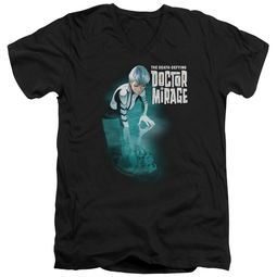 Doctor Mirage Slim Fit V-Neck Shirt Crossing Over Black T-Shirt