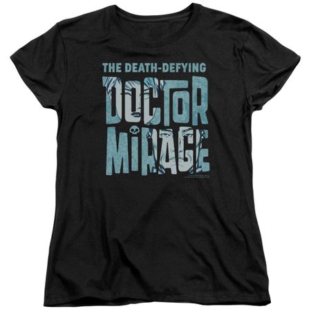 Doctor Mirage Womens Shirt Character Logo Black T-Shirt