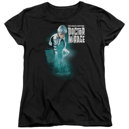 Doctor Mirage Womens Shirt Crossing Over Black T-Shirt