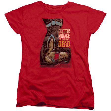 Doctor Mirage Womens Shirt Talks To The Dead Red T-Shirt