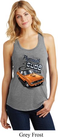 Dodge 1970 Plymouth Hemi Cuda Ladies Racerback Tank Top