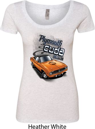 Dodge 1970 Plymouth Hemi Cuda Ladies Scoop Neck Shirt