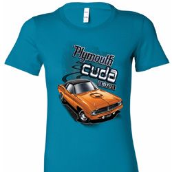 Dodge 1970 Plymouth Hemi Cuda Ladies Shirts
