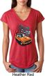 Dodge 1970 Plymouth Hemi Cuda Ladies Tri Blend V-Neck Shirt