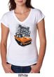 Dodge 1970 Plymouth Hemi Cuda Ladies Tri Blend V-Neck Shirt