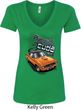 Dodge 1970 Plymouth Hemi Cuda Ladies V-Neck Shirt