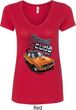 Dodge 1970 Plymouth Hemi Cuda Ladies V-Neck Shirt