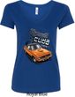 Dodge 1970 Plymouth Hemi Cuda Ladies V-Neck Shirt