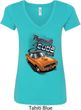 Dodge 1970 Plymouth Hemi Cuda Ladies V-Neck Shirt