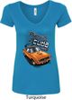 Dodge 1970 Plymouth Hemi Cuda Ladies V-Neck Shirt