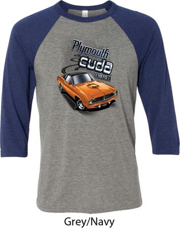Dodge 1970 Plymouth Hemi Cuda Mens Raglan Shirt