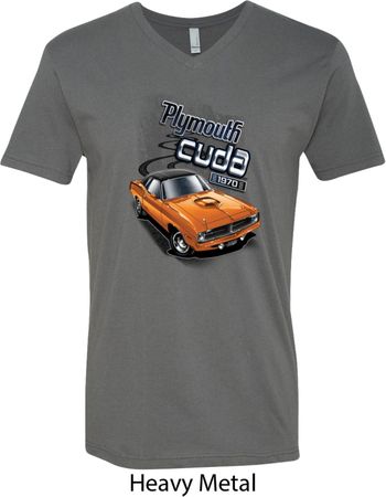 Dodge 1970 Plymouth Hemi Cuda Mens V-Neck Shirt