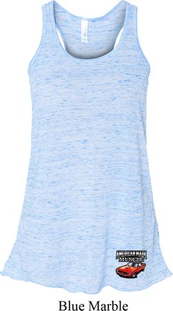Dodge American Made Muscle Bottom Print Ladies Flowy Racerback Tanktop