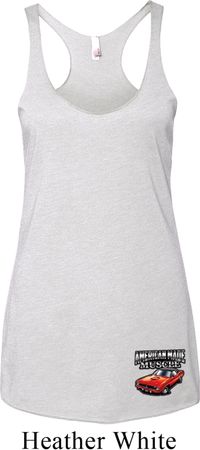 Dodge American Made Muscle Bottom Print Ladies Tri Blend Racerback