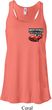 Dodge American Made Muscle Pocket Print Ladies Flowy Racerback Tanktop