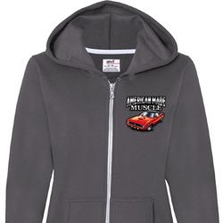 Dodge American Made Muscle Pocket Print Ladies Full Zip Hoodie Dodge American Made Muscle Pocket Print Ladies Full Zip Hoodie