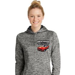 Dodge American Made Muscle Pocket Print Ladies Moisture Wicking Hoodie Dodge American Made Muscle Pocket Print Ladies Moisture Wicking Hoodie