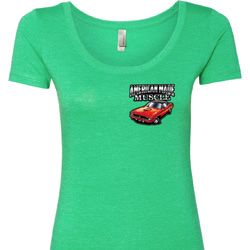 Dodge American Made Muscle Pocket Print Ladies Scoop Neck Shirt Dodge American Made Muscle Pocket Print Ladies Scoop Neck Shirt