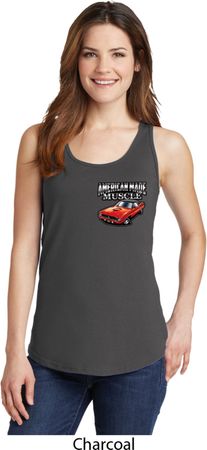 Dodge American Made Muscle Pocket Print Ladies Tank Top