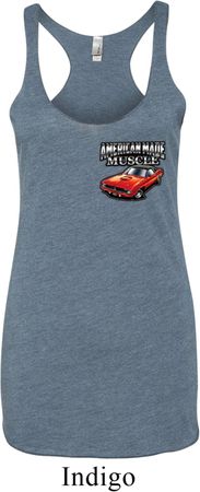 Dodge American Made Muscle Pocket Print Ladies Tri Blend Racerback